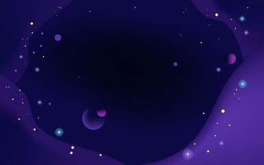 Wall Mural - vector space background . cute flat style template with stars in outer space