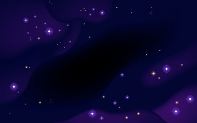 Wall Mural - vector space background . cute flat style template with stars in outer space