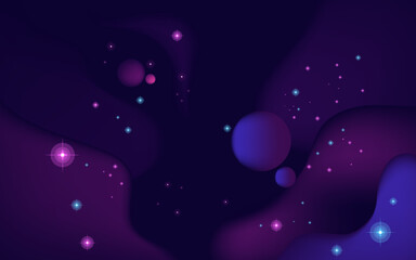 Wall Mural - vector space background . cute flat style template with stars in outer space