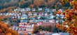 Historic Triberg panoramic cityscape durung autumn time in the Black Forest, Germany