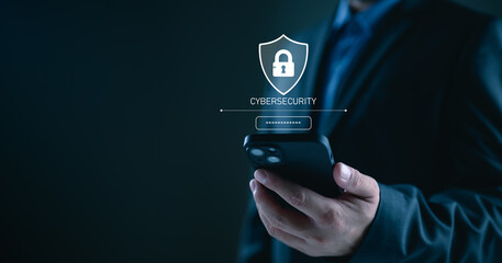 Wall Mural - cybersecurity encompasses the concept of cyber security, secure internet access, the encryption of p