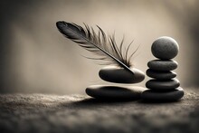A Feather And A Stone Equally Balance