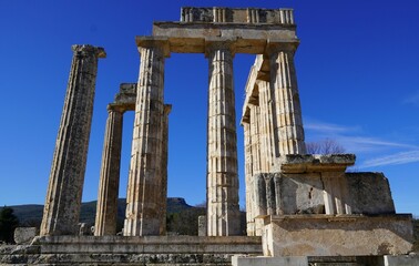 Wall Mural - View of the ruins of the temple of Zeus at Nemea, Greece