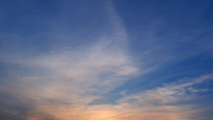 Wall Mural - 4K : Sunset sky time lapse : The sunset time-lapse sky transforms into a canvas of vibrant hues. Wispy clouds gracefully dance across the horizon, painting a timelapse spectacle. 
