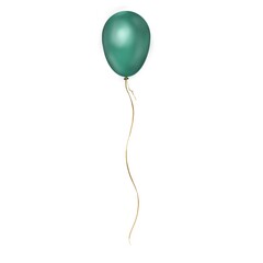 Single Dark Green Balloon with Gold String