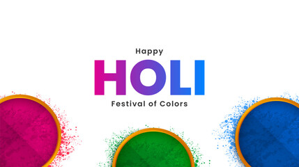 Wall Mural - Holi Festival celebration design with colorful holi powder. Vector illustration