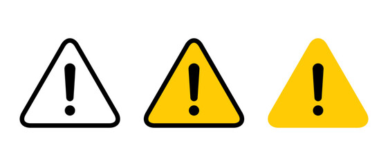 Wall Mural - Alert warning, caution, danger icon vector in flat style. Exclamation mark sign symbol on triangle