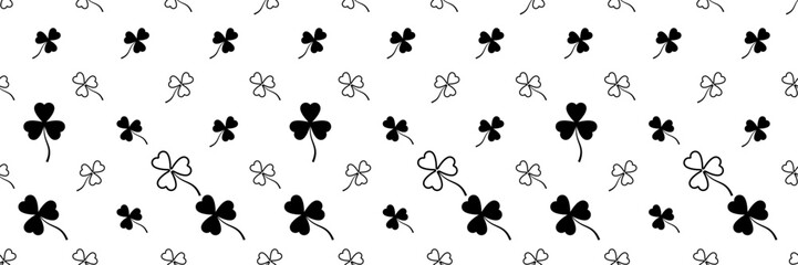 Canvas Print - Shamrock Three Leaf Clover Seamless Pattern M_2204001