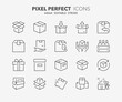 © Artco - Line icons about delivery boxes and package. Outline symbol collection. Editable vector stroke. 64x64 Pixel Perfect.