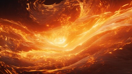 Wall Mural - Fiery Whorls: Vivid Waves of Flame Dancing in the Depths of Night - Generative AI