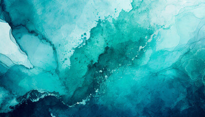 Abstract art cyan background with liquid fluid grunge texture. 