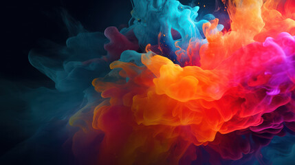 Canvas Print - abstract art unleashed: a modern background bursting with vibrant colors and colorful splashes