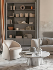 Wall Mural - modern flats and apartments in the style of soft, muted color palette, minimalist imagery