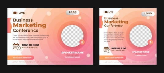 Creative marketing webinar online live corporate business social media cover banner template	