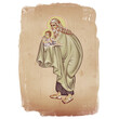 Simeon the God-receiver. Christian illustration in Byzantine style isolated