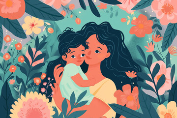 Sticker - International Mother's Day digital illustration