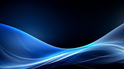 Wall Mural - Dynamic blue silver wave curve: abstract digital technology background for posters, web pages, and ppt presentations