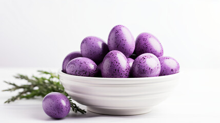  Purple easter eggs in a bowl