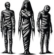 Ancient Egyptian mummy from sarcophagus sketch engraving vector illustration