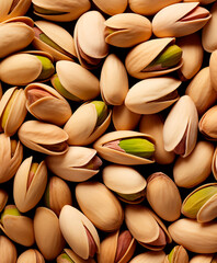 Wall Mural - Pistachios background, top view, close up of pistachio nuts texture