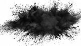 Fototapeta  - Black charcoal powder isolated on the transparent background.