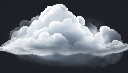 Canvas Print - realistic white cloud with transparency clipart on background