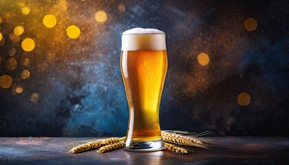 a glass of beer on a dark background