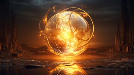 Wall Mural - surreal eternal ball of fire: ethereal infinity soul captured through the eyes of the divine - inner