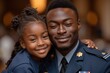 Happy Father's Day A Soldier Embraces His Little Girl Generative AI
