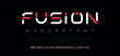© Tom - Fusion modern techno sci fi display font, abstract geometric stencil expanded alphabet, clean monospaced letter set rave typeface