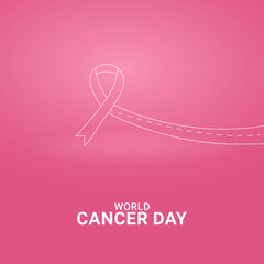 World Cancer Day. Cancer day creative design for social media post.