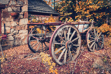 Old Cart In The Town Of Hahndorf During Autumn Season, Adelaide Hills, South Australia