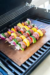 Poster - Grill Delights-Beef and Veggies Sizzling on Skewer