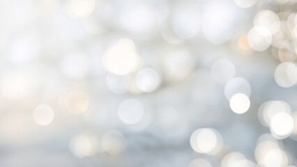 Wall Mural - white and silver bokeh background with a hint of blue.