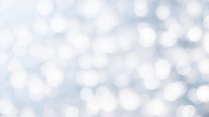 Wall Mural - white and silver bokeh background with a hint of blue.