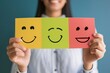 Positive Psychology Emoji service improvement Smiley, Icon Illustration emoji opinion. Smiling cartoon emotional response. Big grin cuddle critter happy smile. facial emoticon stress management