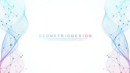 Abstract tech network connection dots. Digital technology and big data analysis background. White background with plexus lines. Geometric background with abstract mesh