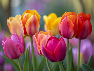 Wall Mural - beauty tulip flower vibrant colorful flora