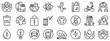 Icon set about sustainability. Line icons on transparent background with editable stroke.