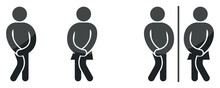 Gender Restroom Sign. Toilet Line Icon, Linear Style Vector Pictogram. WC Gender Symbol.
