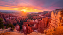 A Photo Of Bryce Canyon, With Otherworldly Hoodoos As The Background, During The Magical Glow Of Twilight