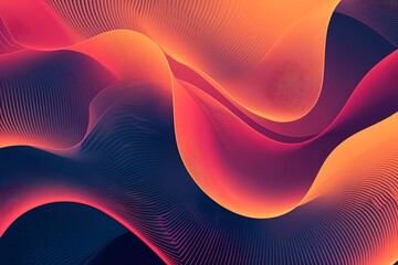 Wall Mural - an orange and blue wavy pattern, created in adobe csr