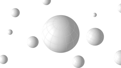 Abstract White sphere shape floating Background