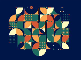 Canvas Print - ethnic abstract geometric background, ceramic look like colors traditional tribal motif, modular mos