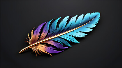 feather isolated on a black background