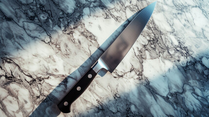 Shiny kitchen knife