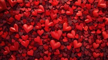 Valentine's Day Wallpaper With Red Little Hearts