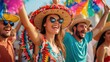 © mariiaplo - Cheerful crowd enjoying a sunny Cinco de Mayo street celebration
