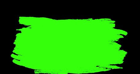Wall Mural - abstract paint brush stroke shape white ink splattering flowing and washing on chroma key green scre