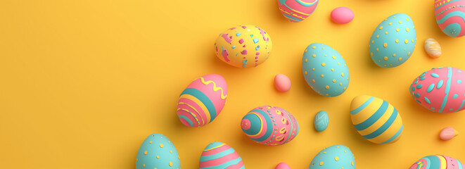 easter eggs, background, banner